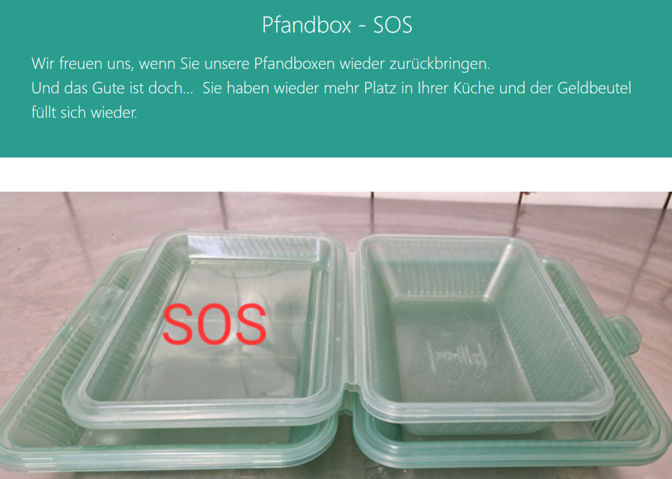 Restaurant DUFKE PfandBox-SOS