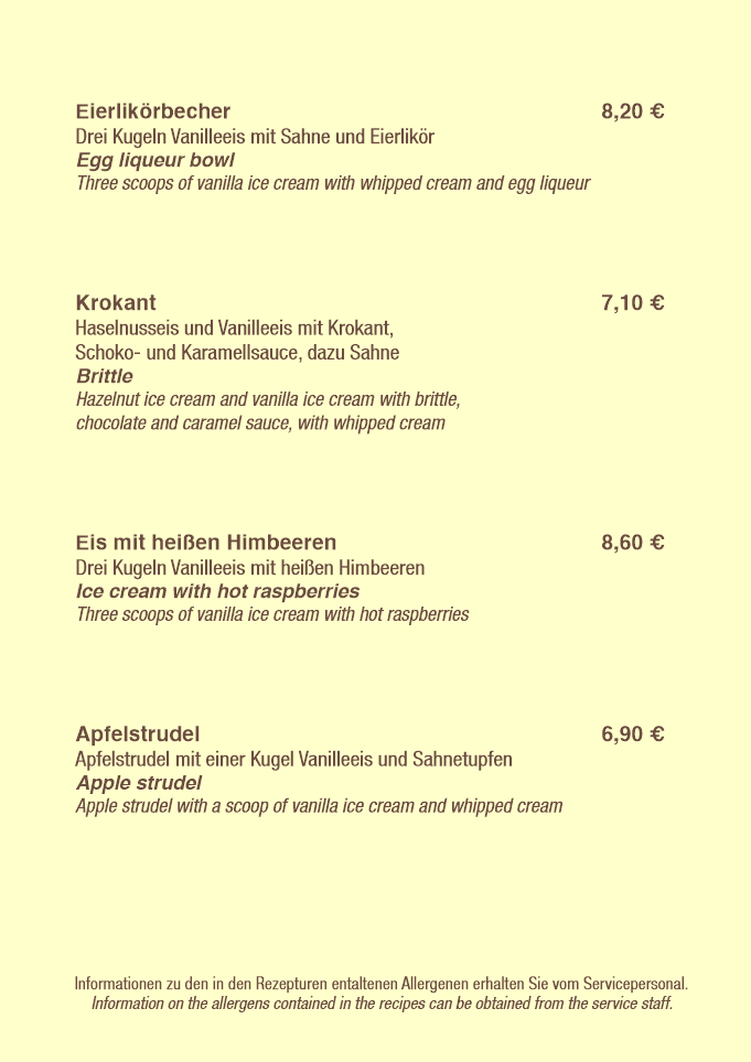 Restaurant DUFKE - DESSERT & EIS