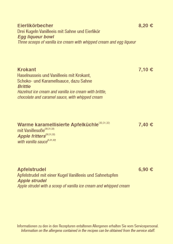 Restaurant DUFKE - DESSERT & EIS